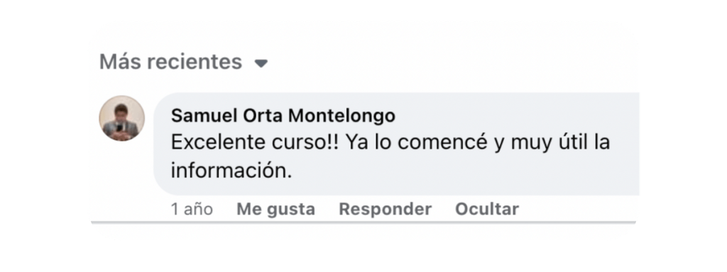 Testimonio de estudiante de Academia de Meta Ads